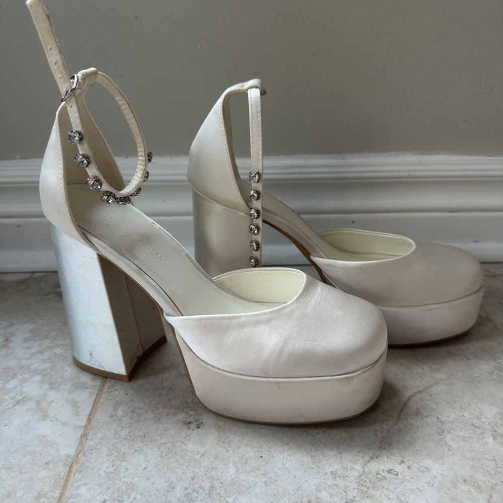 Princess Polly white Platform Heels